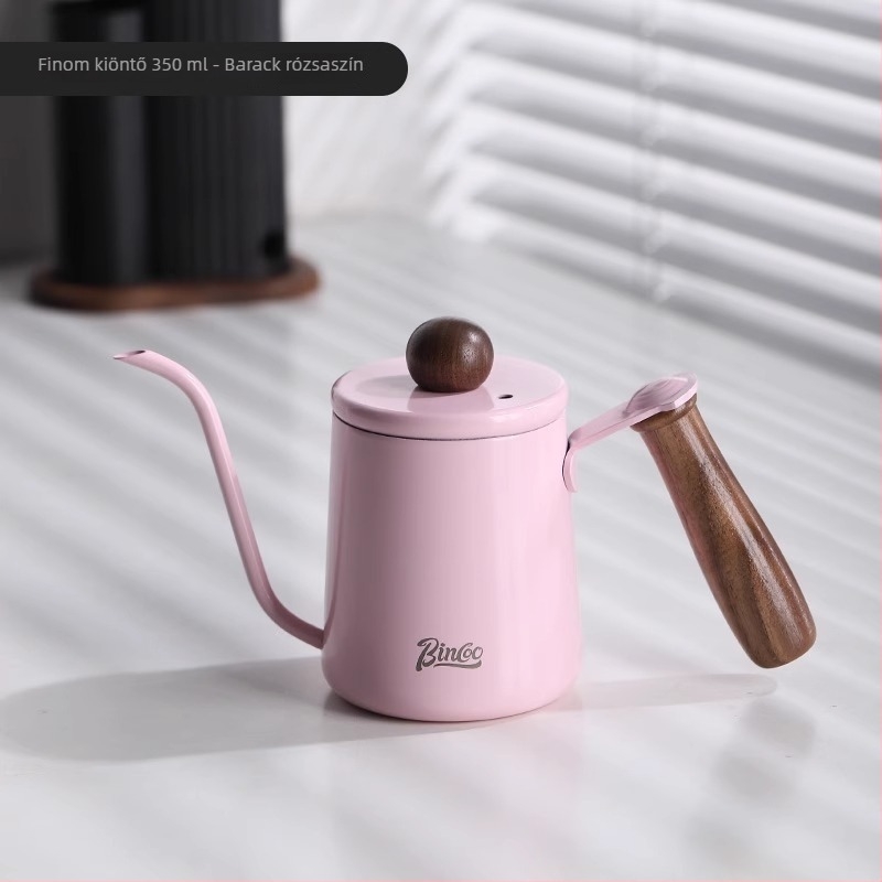 Bincoo Mini pour-over kanna, hordozható, rozsdamentes acélból, hosszú kifolyó és szűk nyílás