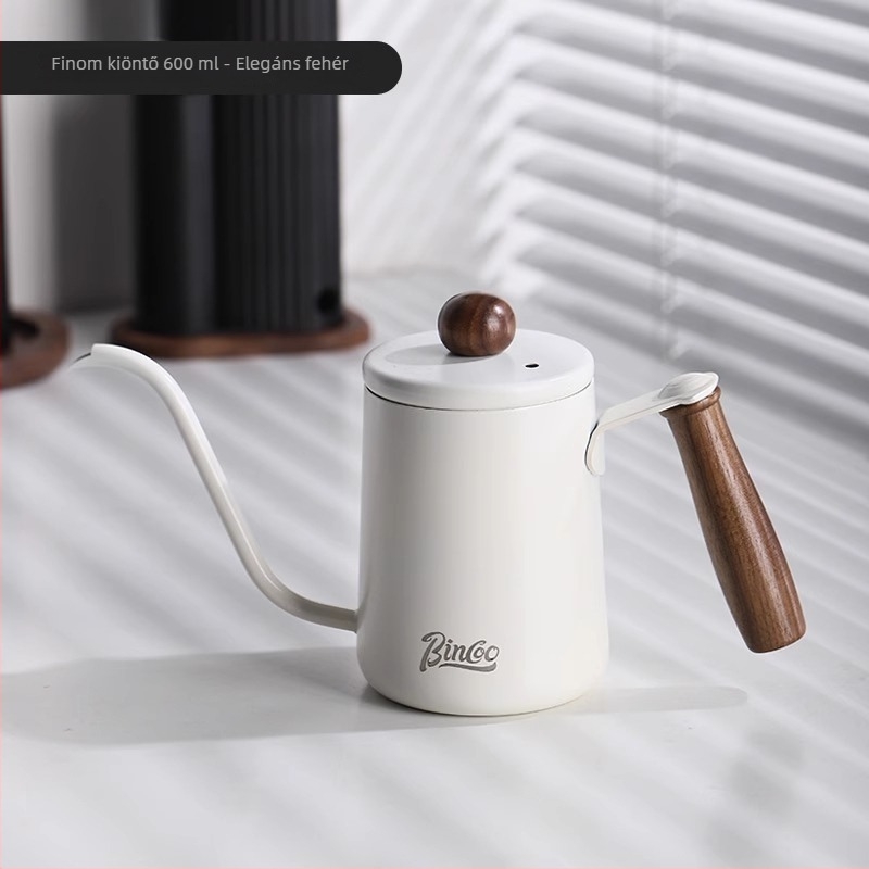 Bincoo Mini pour-over kanna, hordozható, rozsdamentes acélból, hosszú kifolyó és szűk nyílás