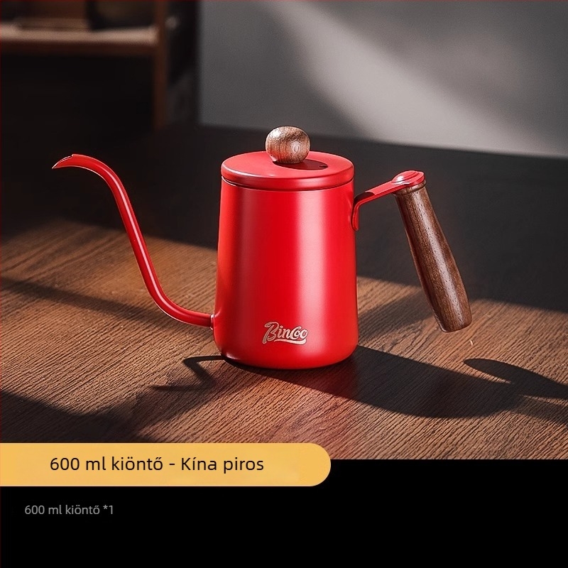 Bincoo Mini pour-over kanna, hordozható, rozsdamentes acélból, hosszú kifolyó és szűk nyílás