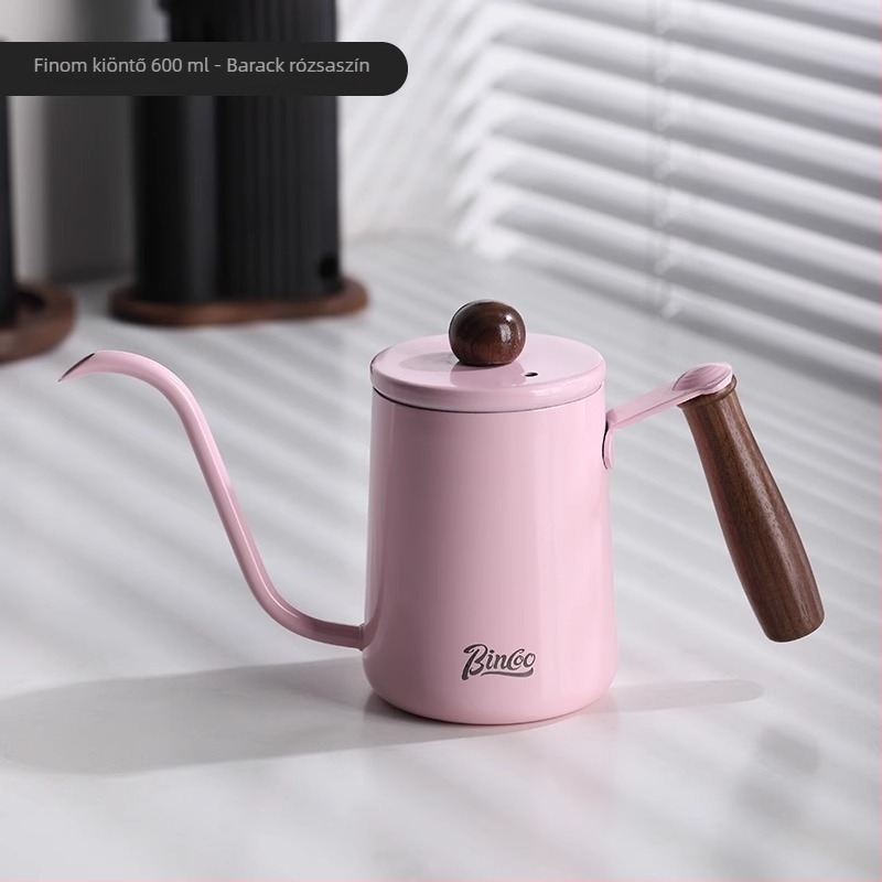 Bincoo Mini pour-over kanna, hordozható, rozsdamentes acélból, hosszú kifolyó és szűk nyílás
