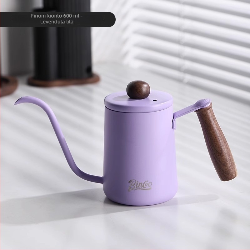 Bincoo Mini pour-over kanna, hordozható, rozsdamentes acélból, hosszú kifolyó és szűk nyílás