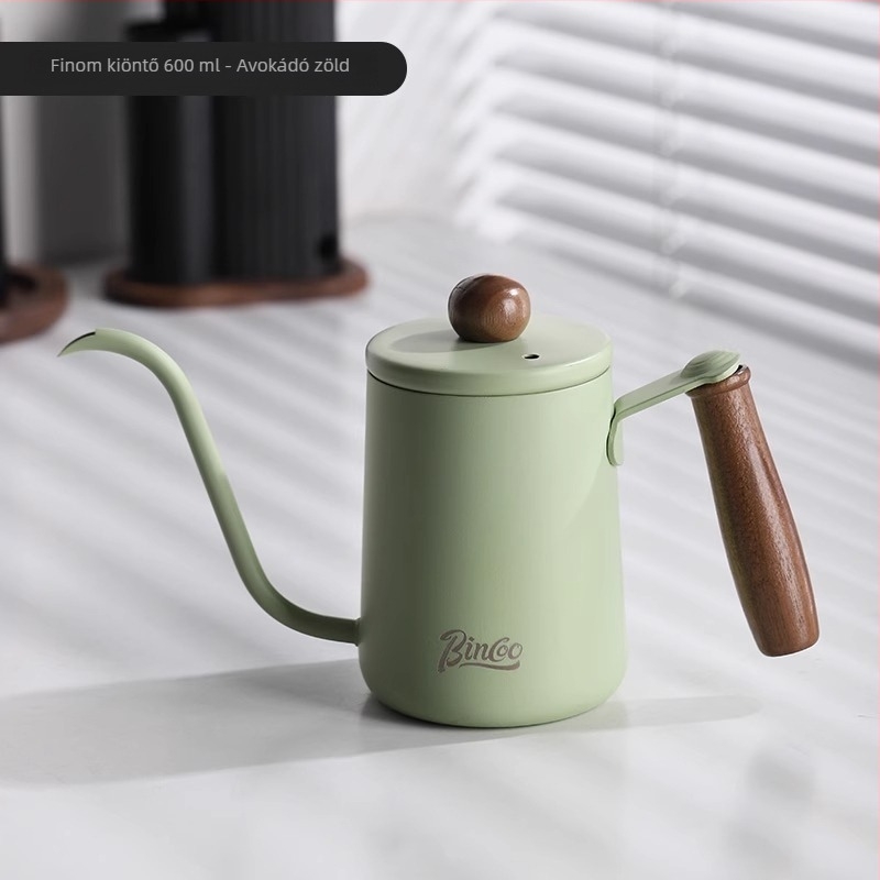 Bincoo Mini pour-over kanna, hordozható, rozsdamentes acélból, hosszú kifolyó és szűk nyílás