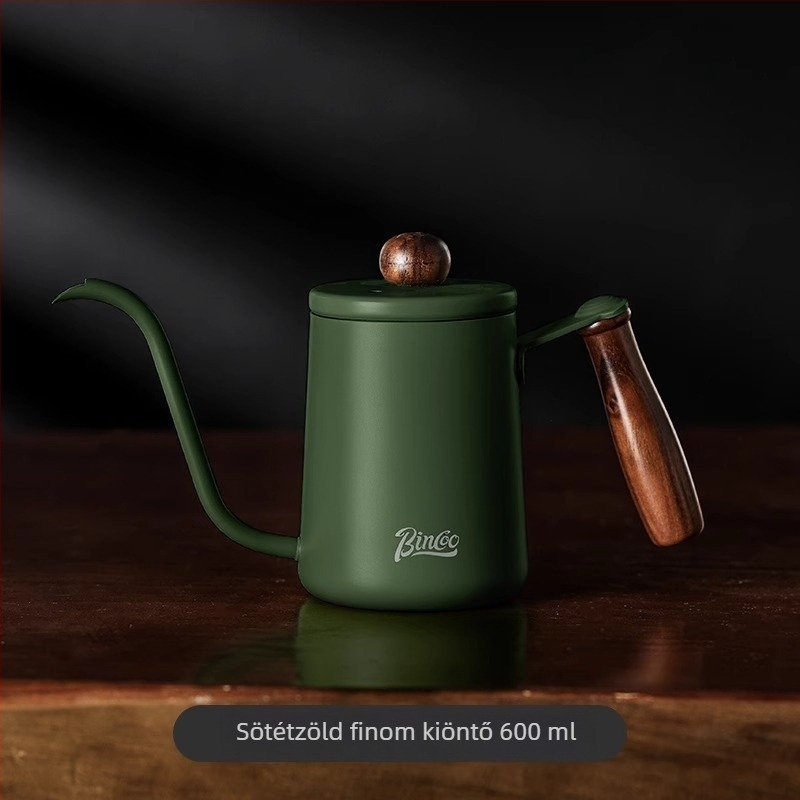 Bincoo Mini pour-over kanna, hordozható, rozsdamentes acélból, hosszú kifolyó és szűk nyílás