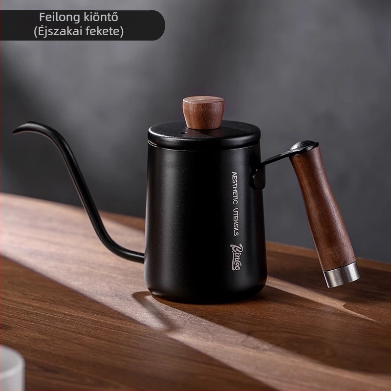 Bincoo Mini pour-over kanna, hordozható, rozsdamentes acélból, hosszú kifolyó és szűk nyílás