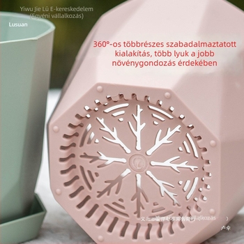 Skandináv minimalista gyanta-plasztik virágcserép, vastag és tartós, lélegző, kerámiahatású felülettel