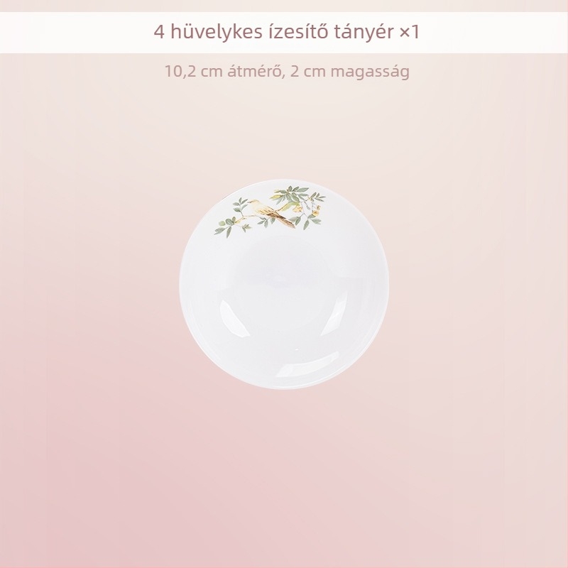 Csont porcelán étkészlet aláglazúros dekorral — tálak és tányérok modern kínai stílusban