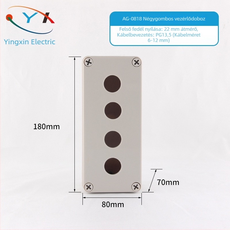 Yingxin kapcsolóvezérlő doboz, vészleállítás, vízálló műanyag ipari tápegység, könnyű érintés, 1–6 furat konfigurációk