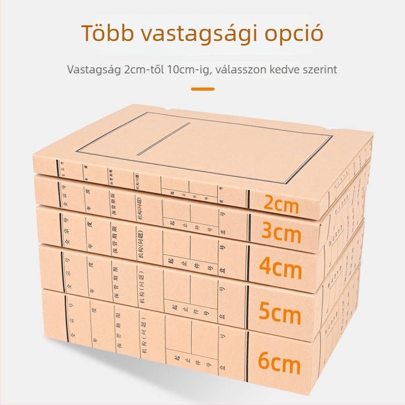 Savmentes kraftpapír archív doboz, vastagított, A4 méretű, dokumentumokhoz, logó nyomtatása lehetséges