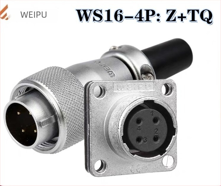 Weipu WS16 repülőgépészeti csatlakozó és ipari kábelcsatlakozó, 2P–10P, PPS szigetelő