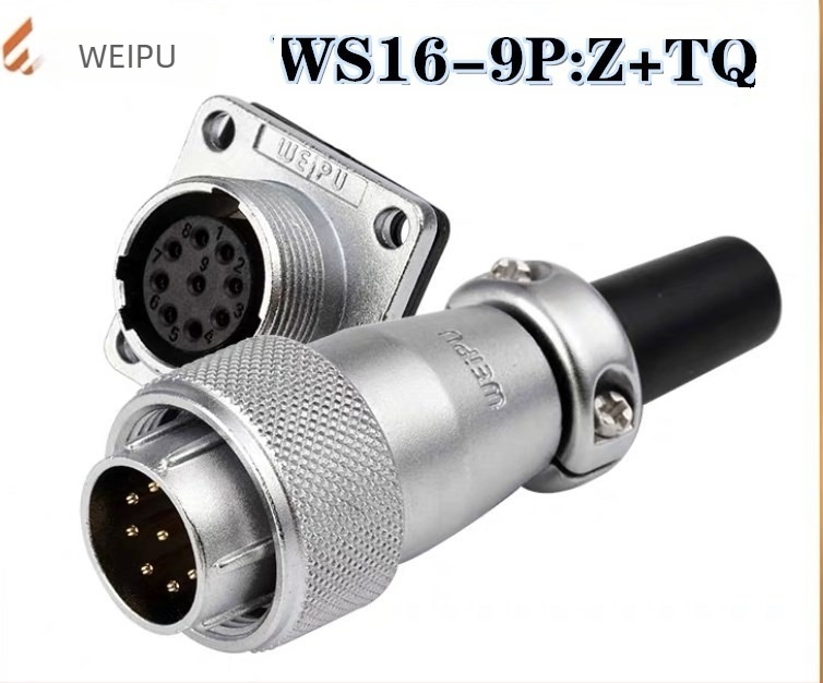 Weipu WS16 repülőgépészeti csatlakozó és ipari kábelcsatlakozó, 2P–10P, PPS szigetelő