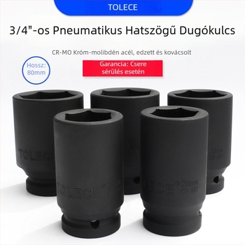 Pneumatikus hosszított hatszögletes csatlakozó 3/4 meghajtóhoz, nehéz feladatú ütőkulcsfej, keréktámasz, fém szerszámok