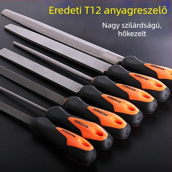 T12 acél reszelő a fémek polírozásához, finomfogú reszelő, sík reszelő, félkör és háromszög alakú faformázó eszköz