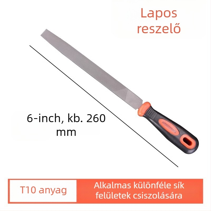 T12 acél reszelő a fémek polírozásához, finomfogú reszelő, sík reszelő, félkör és háromszög alakú faformázó eszköz