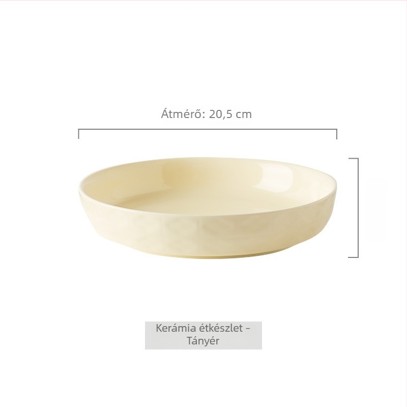 Krém színű mélytál porcelánból, aláglazúros színű kerámia