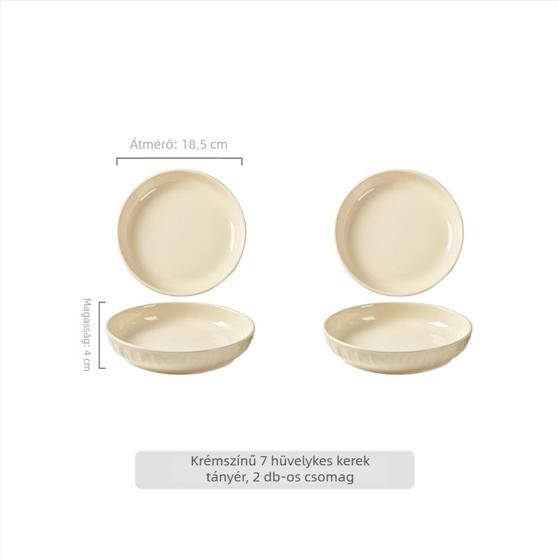 Krém színű mélytál porcelánból, aláglazúros színű kerámia