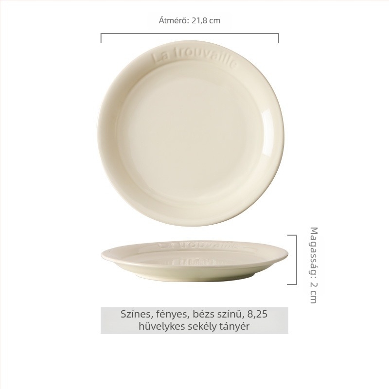 Krém színű mélytál porcelánból, aláglazúros színű kerámia