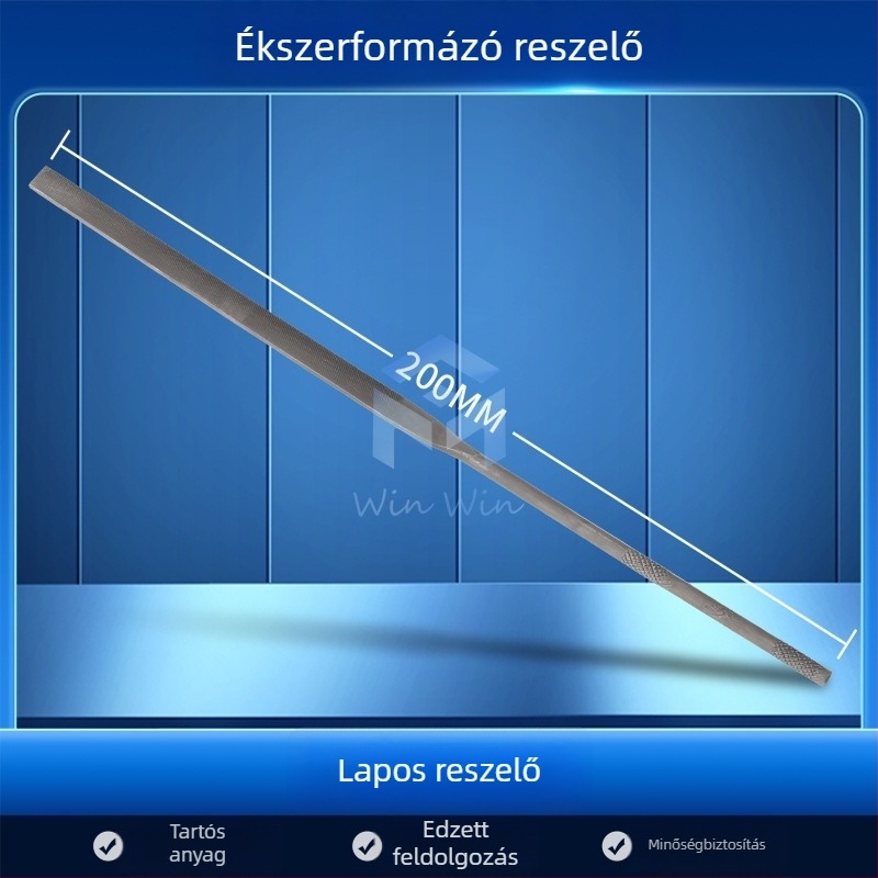 Ékszerformázó reszelő készlet: háromszög-, félkör- és bambuszlap alakú, valamint sima reszelő, hosszúság 200/140 mm, Pigeon márkájú csiszoló eszközök.