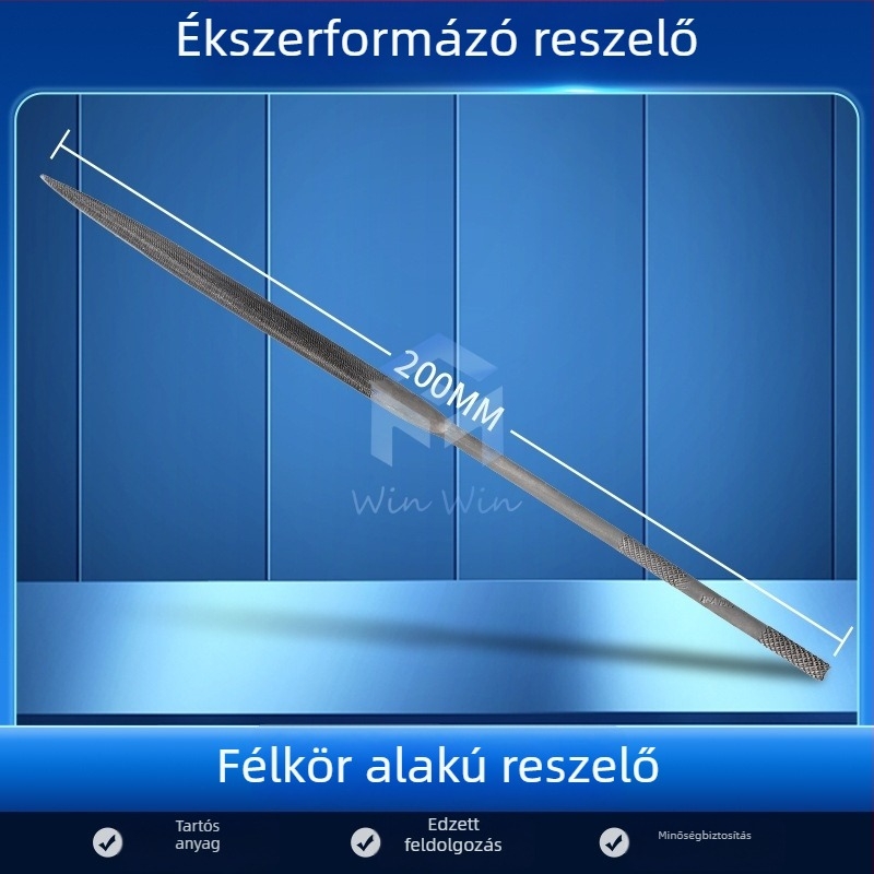 Ékszerformázó reszelő készlet: háromszög-, félkör- és bambuszlap alakú, valamint sima reszelő, hosszúság 200/140 mm, Pigeon márkájú csiszoló eszközök.