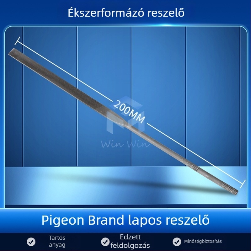 Ékszerformázó reszelő készlet: háromszög-, félkör- és bambuszlap alakú, valamint sima reszelő, hosszúság 200/140 mm, Pigeon márkájú csiszoló eszközök.
