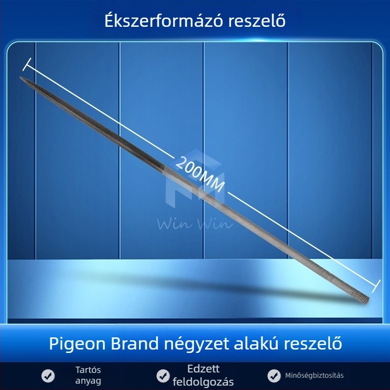 Ékszerformázó reszelő készlet: háromszög-, félkör- és bambuszlap alakú, valamint sima reszelő, hosszúság 200/140 mm, Pigeon márkájú csiszoló eszközök.