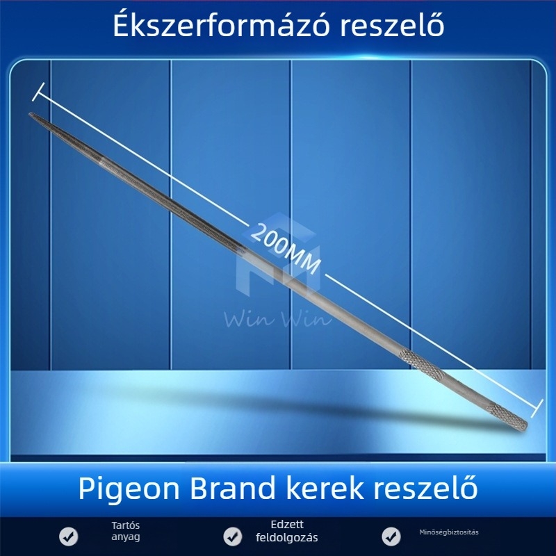 Ékszerformázó reszelő készlet: háromszög-, félkör- és bambuszlap alakú, valamint sima reszelő, hosszúság 200/140 mm, Pigeon márkájú csiszoló eszközök.