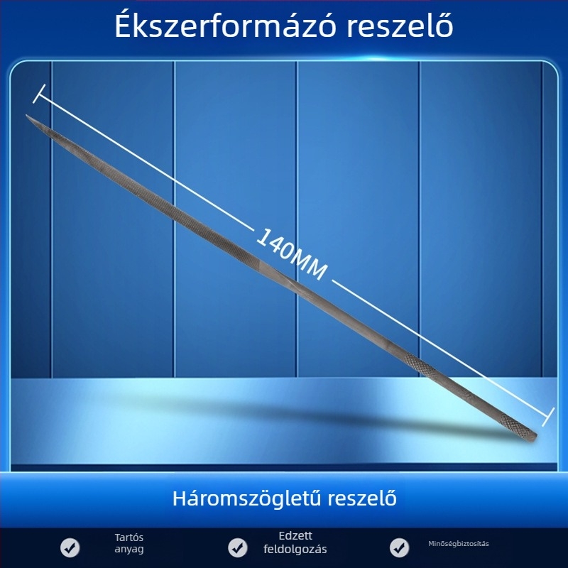Ékszerformázó reszelő készlet: háromszög-, félkör- és bambuszlap alakú, valamint sima reszelő, hosszúság 200/140 mm, Pigeon márkájú csiszoló eszközök.