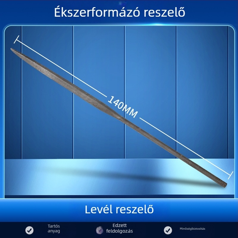 Ékszerformázó reszelő készlet: háromszög-, félkör- és bambuszlap alakú, valamint sima reszelő, hosszúság 200/140 mm, Pigeon márkájú csiszoló eszközök.