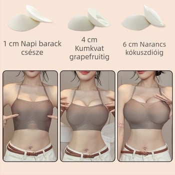 Halter nyakú melltartó kis méretű mellekhez, párnázott kosarakkal, állítható pántokkal, hát nélküli, vonzó dizájn