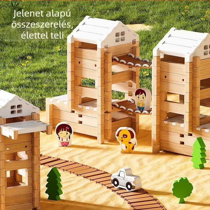 Fából készült építőjáték mortise- és tenon illesztésekkel gyerekeknek, uniszex