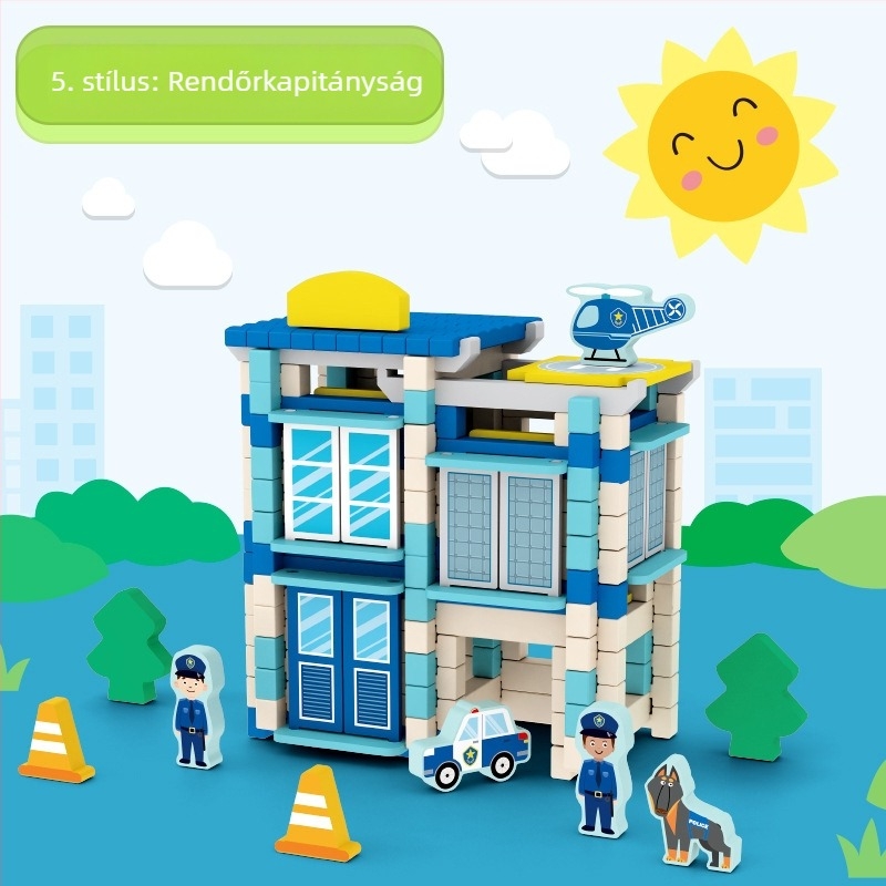 Fából készült építőjáték mortise- és tenon illesztésekkel gyerekeknek, uniszex