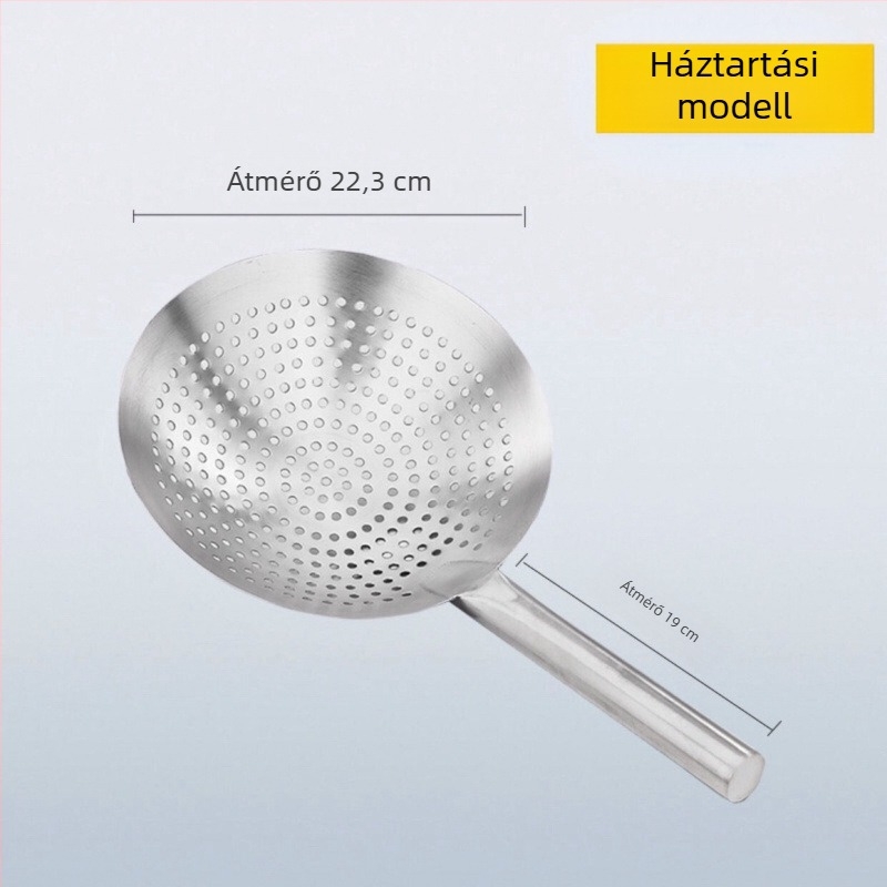 Nagy vastag rozsdamentes acél szűrő háztartási használatra – ideális tészta és gombóc merítésére, sütéshez