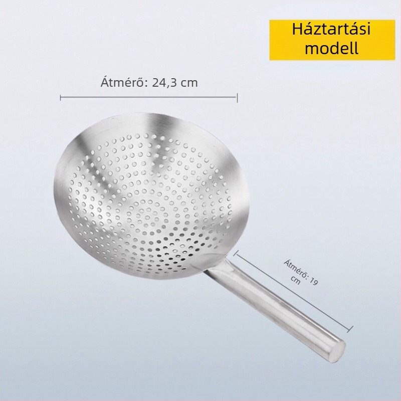 Nagy vastag rozsdamentes acél szűrő háztartási használatra – ideális tészta és gombóc merítésére, sütéshez