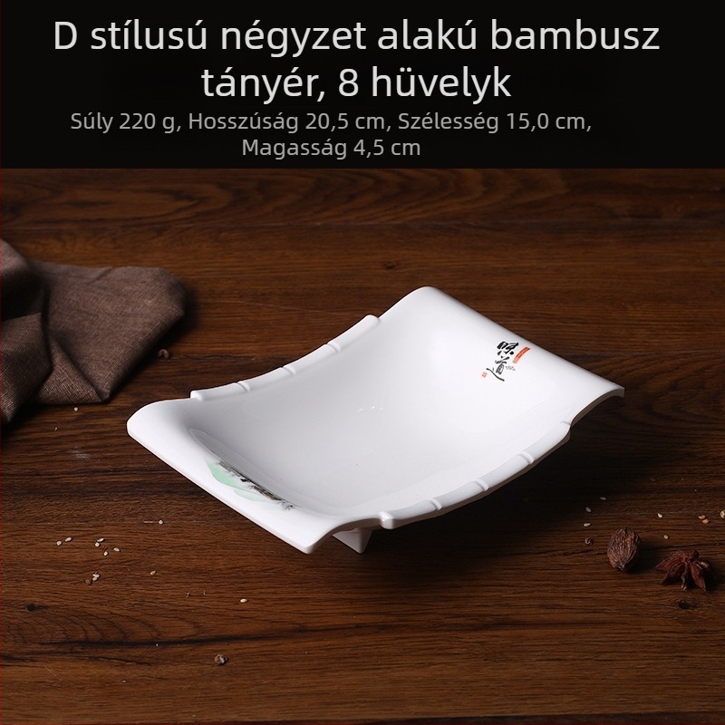 A5 ízletes kreatív melamin tányér – aszimmetrikus forma, porcelánhatású imitáció, étkezésekhez és nassolnivalókhoz