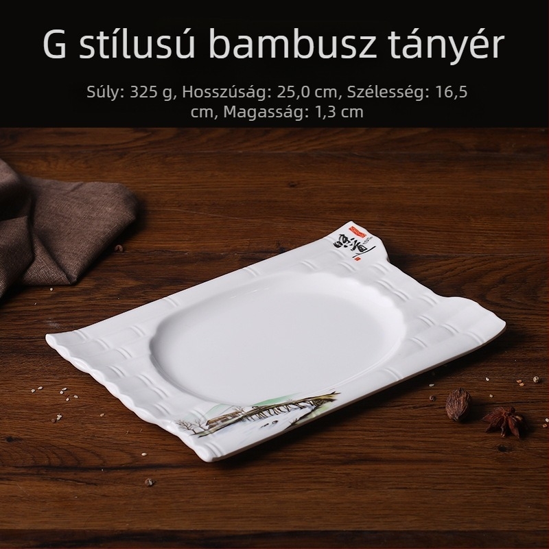 A5 ízletes kreatív melamin tányér – aszimmetrikus forma, porcelánhatású imitáció, étkezésekhez és nassolnivalókhoz