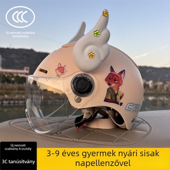 3C-tanúsítvánnyal rendelkező félarcú sisak 3–9 éveseknek, Típus A, uniszex, állítható, ABS műanyagból, kerékpárhoz és elektromos robogóhoz, Chengxing T02