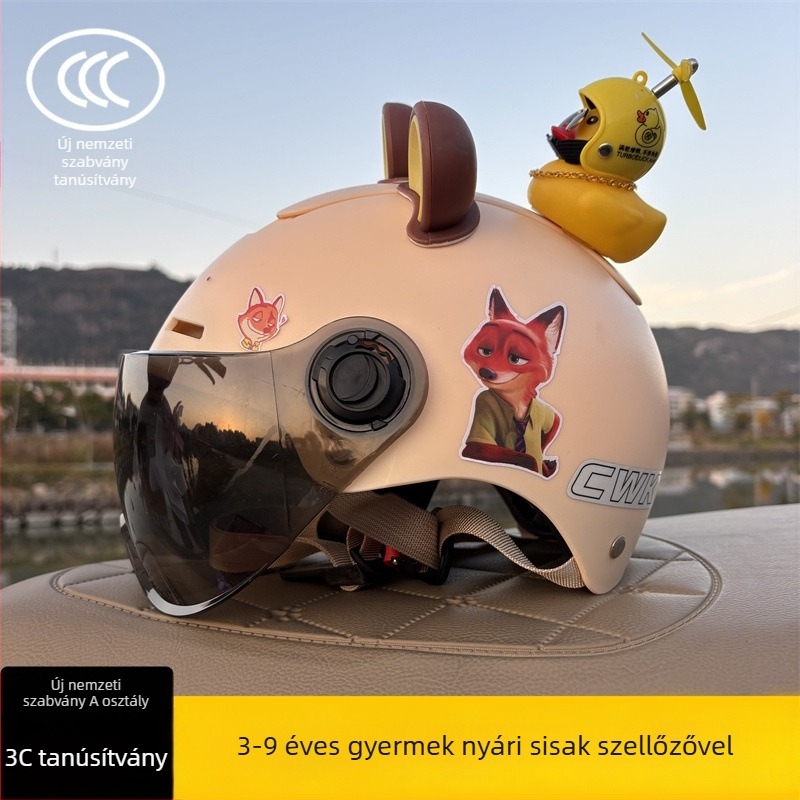 3C-tanúsítvánnyal rendelkező félarcú sisak 3–9 éveseknek, Típus A, uniszex, állítható, ABS műanyagból, kerékpárhoz és elektromos robogóhoz, Chengxing T02