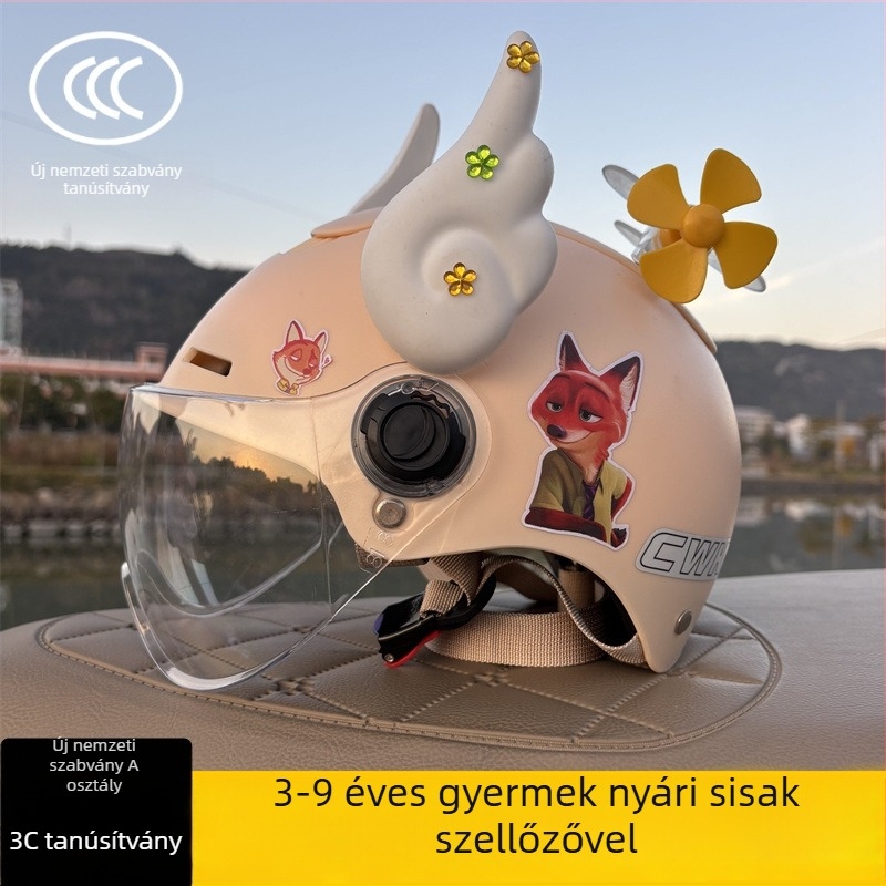 3C-tanúsítvánnyal rendelkező félarcú sisak 3–9 éveseknek, Típus A, uniszex, állítható, ABS műanyagból, kerékpárhoz és elektromos robogóhoz, Chengxing T02
