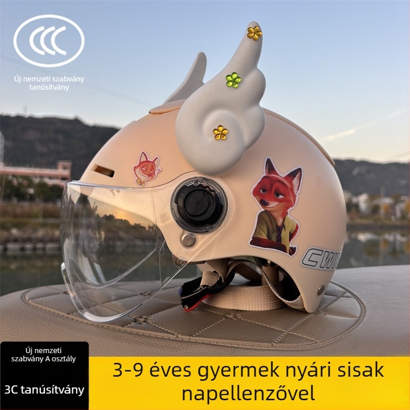 3C-tanúsítvánnyal rendelkező félarcú sisak 3–9 éveseknek, Típus A, uniszex, állítható, ABS műanyagból, kerékpárhoz és elektromos robogóhoz, Chengxing T02