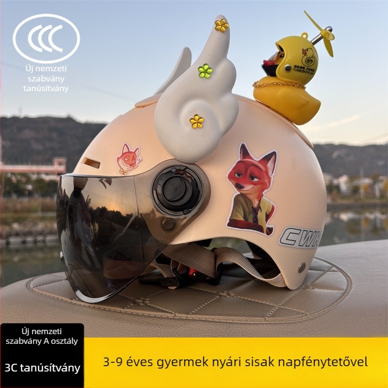 3C-tanúsítvánnyal rendelkező félarcú sisak 3–9 éveseknek, Típus A, uniszex, állítható, ABS műanyagból, kerékpárhoz és elektromos robogóhoz, Chengxing T02