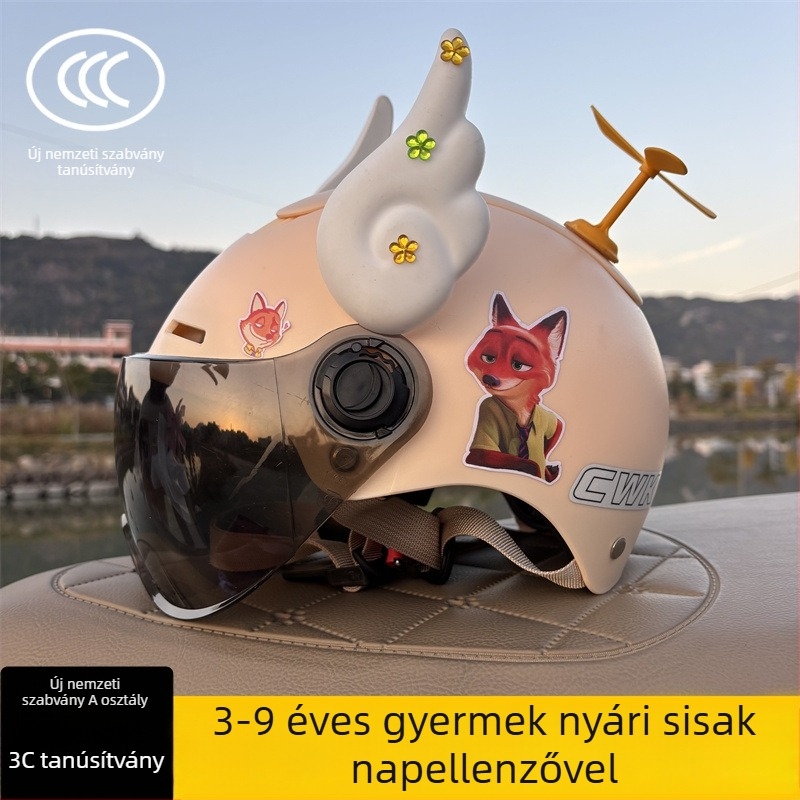 3C-tanúsítvánnyal rendelkező félarcú sisak 3–9 éveseknek, Típus A, uniszex, állítható, ABS műanyagból, kerékpárhoz és elektromos robogóhoz, Chengxing T02