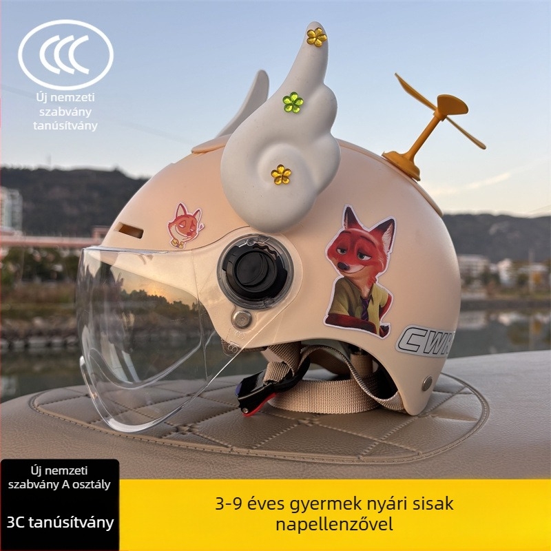 3C-tanúsítvánnyal rendelkező félarcú sisak 3–9 éveseknek, Típus A, uniszex, állítható, ABS műanyagból, kerékpárhoz és elektromos robogóhoz, Chengxing T02