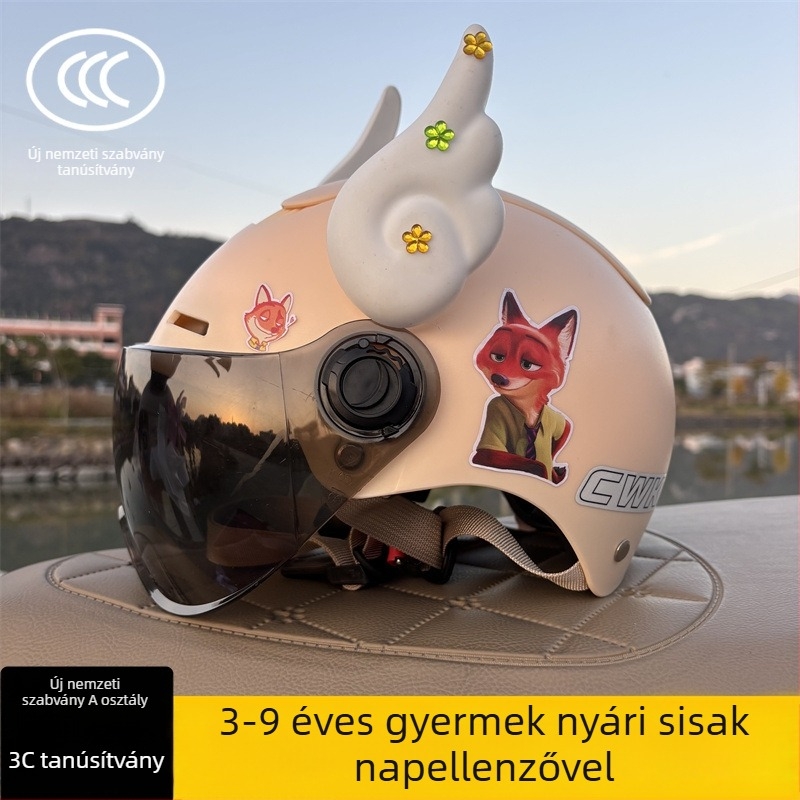 3C-tanúsítvánnyal rendelkező félarcú sisak 3–9 éveseknek, Típus A, uniszex, állítható, ABS műanyagból, kerékpárhoz és elektromos robogóhoz, Chengxing T02