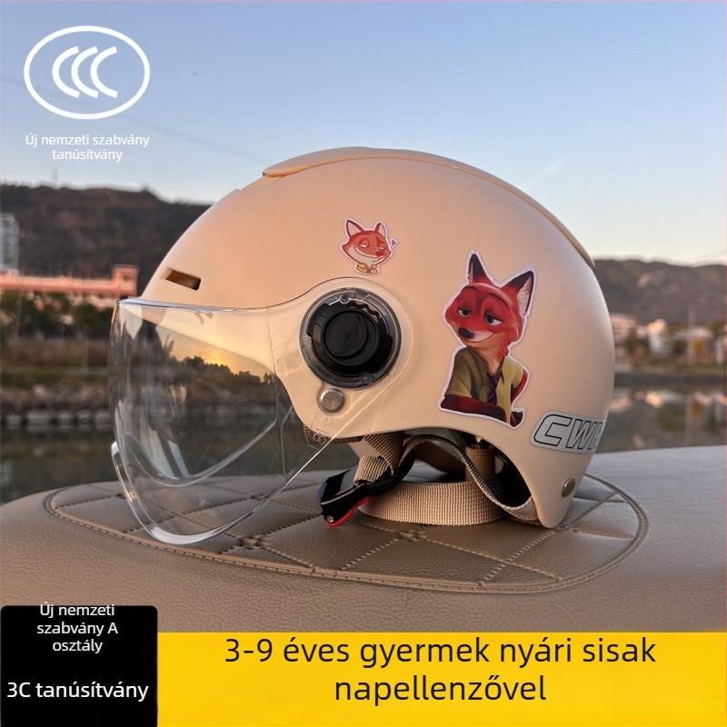 3C-tanúsítvánnyal rendelkező félarcú sisak 3–9 éveseknek, Típus A, uniszex, állítható, ABS műanyagból, kerékpárhoz és elektromos robogóhoz, Chengxing T02
