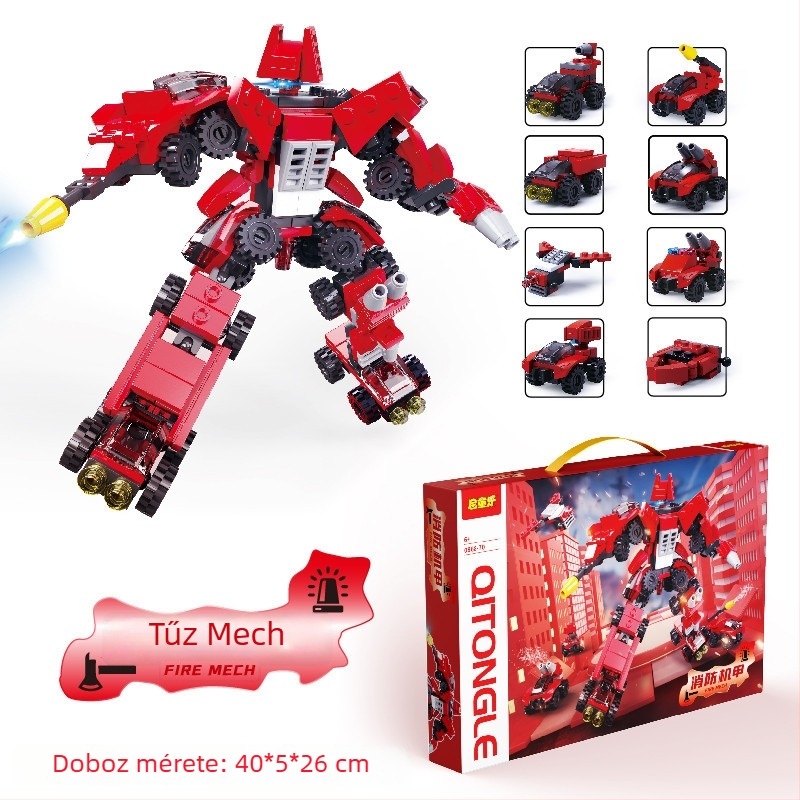 Lego-kompatibilis 8 az 1-ben kis építőkocka készlet fiúk számára, oktató játék, ajándék doboz