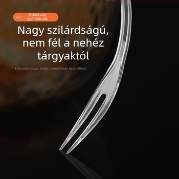 Egyszer használatos gyümölcsvilla, szív alakú, egyenként csomagolt, átlátszó műanyagból, karaoke használatra, 3000 darabos nagykereskedelmi tétel