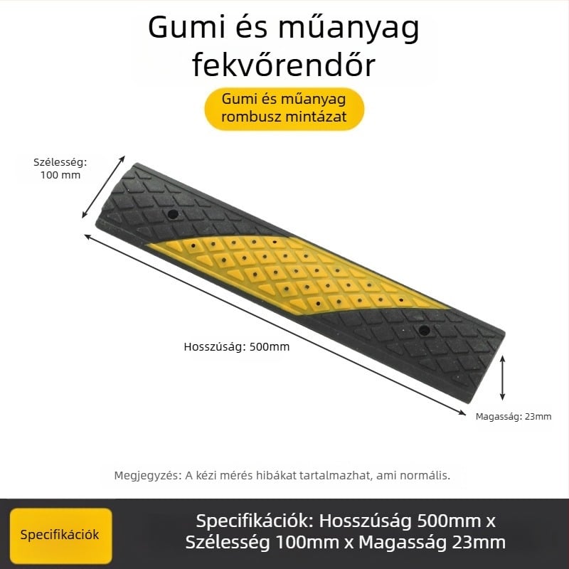 Kerékpár- és gyalogos sávhoz késleltető küszöb csúszásmentes felülettel