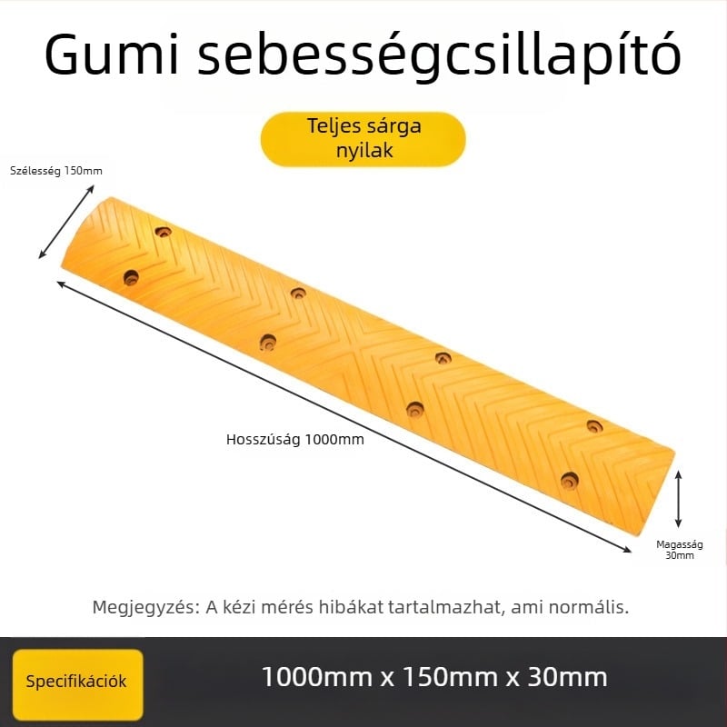 Kerékpár- és gyalogos sávhoz késleltető küszöb csúszásmentes felülettel
