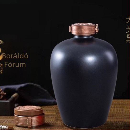 Jingdezhen kerámia borosüveg, 5 L, piros, üres tartály