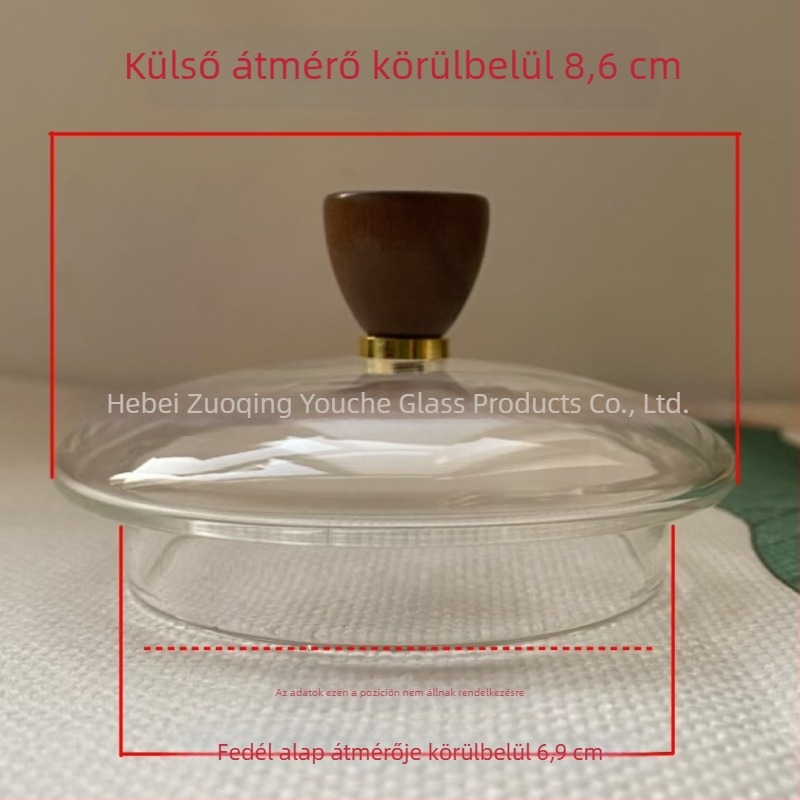 Csillagos ég mintás üveges teáskanna-fedél, üveg- és fafedél – Teaceremónia kiegészítő