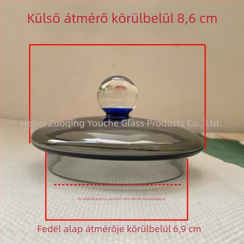 Csillagos ég mintás üveges teáskanna-fedél, üveg- és fafedél – Teaceremónia kiegészítő